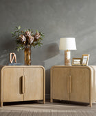 Vittorio Modern Solid Wood Accent Cabinet – Minimalist Storage Console for Living Room