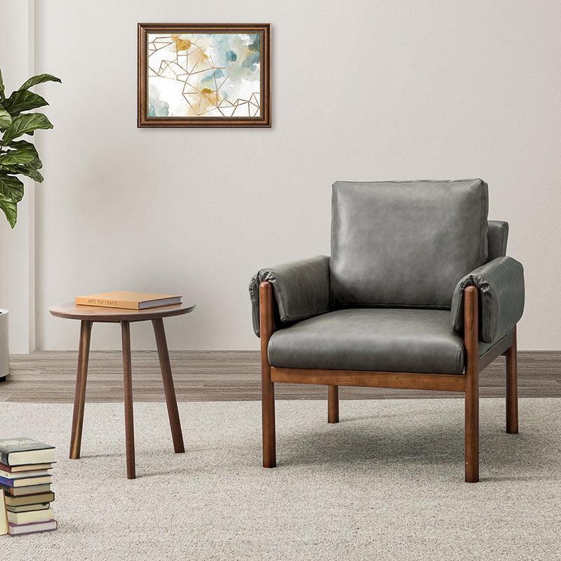 Grey and wood online armchair