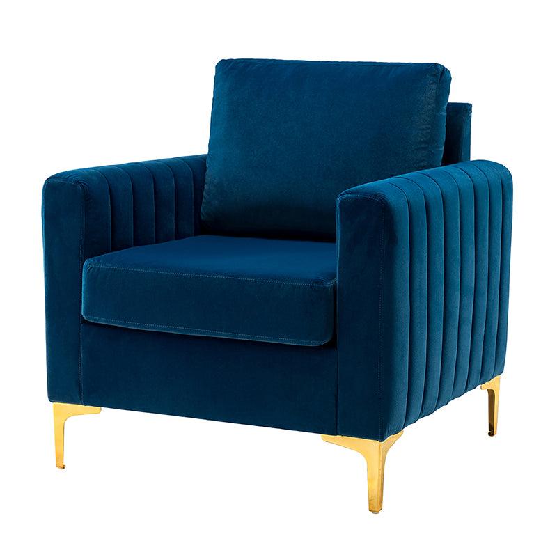 Navy blue velvet club chair online