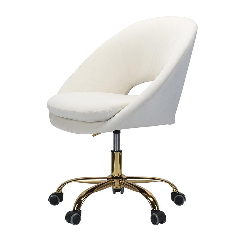 Ivory upholstered best sale office chair