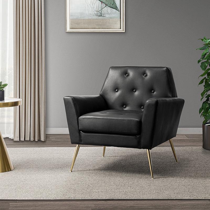 Hulala Home Raelynn Vegan Leather Armchair Black