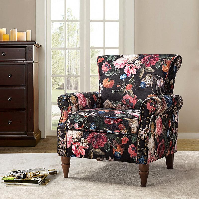 Artemisa Modern Floral Pattern Upholstered Armchair - Hulala Home