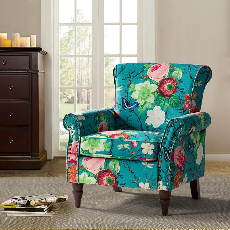 Artemisa Modern Floral Pattern Upholstered Armchair - Hulala Home