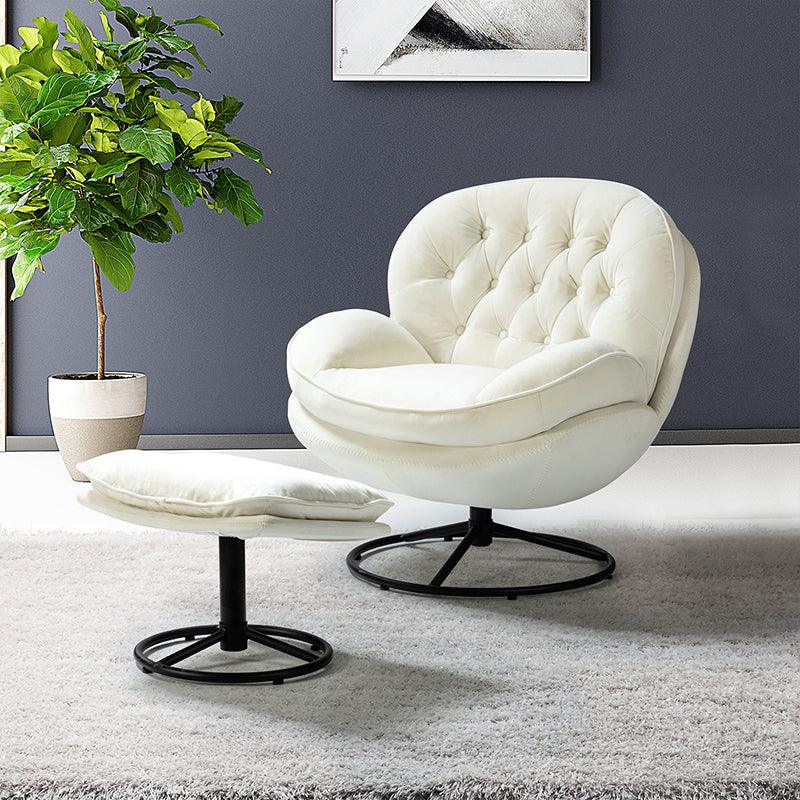 White swivel 2024 lounge chair