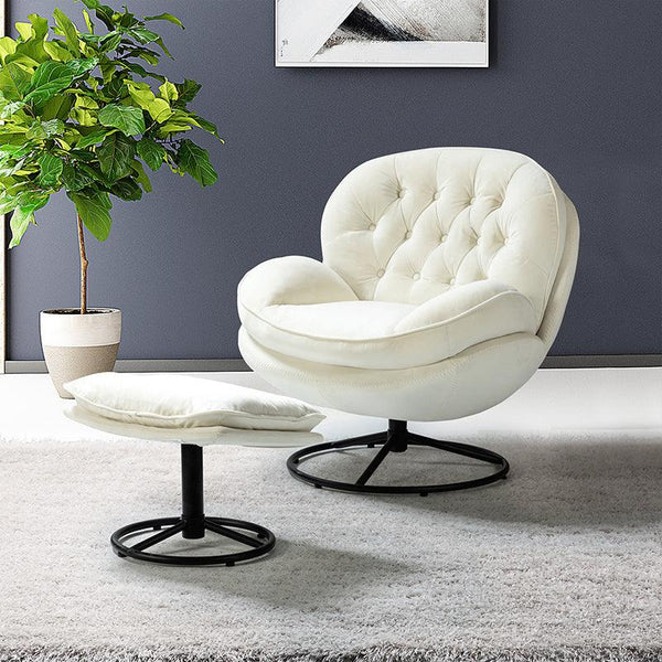 Lerate Modern Swivel Lounge Chair and Ottoman - Hulala Home