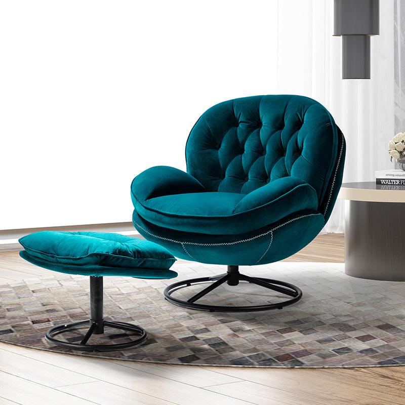 Teal chair deals with ottoman