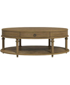 Lois Oval Wood Coffee Table with Storage Drawer - Hulala Home