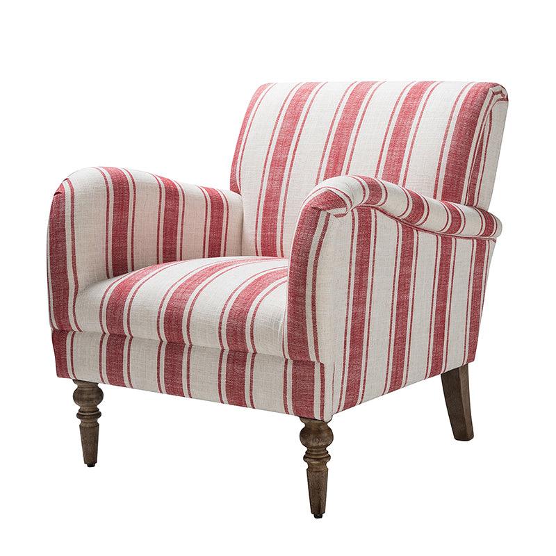 Red best sale striped armchair