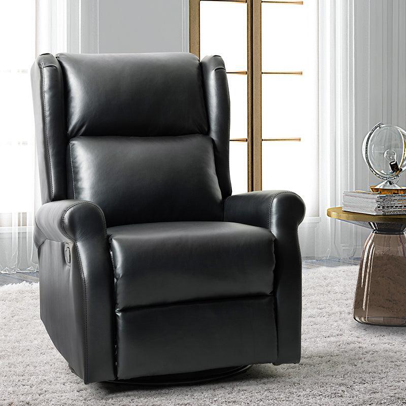 Faux leather deals swivel recliner