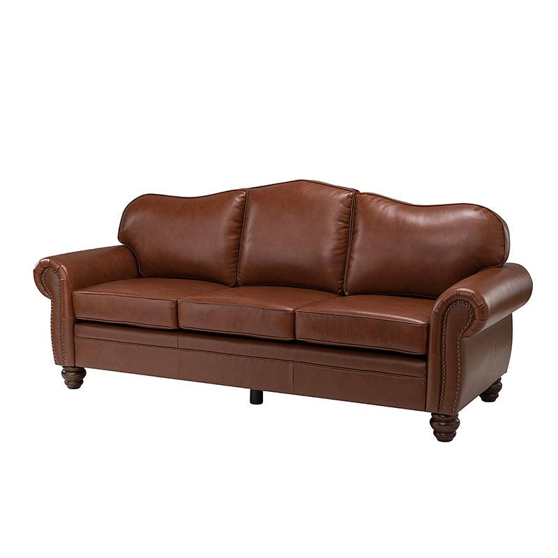 Himolla Purple Leather Sofa with Ottoman, 85% Off