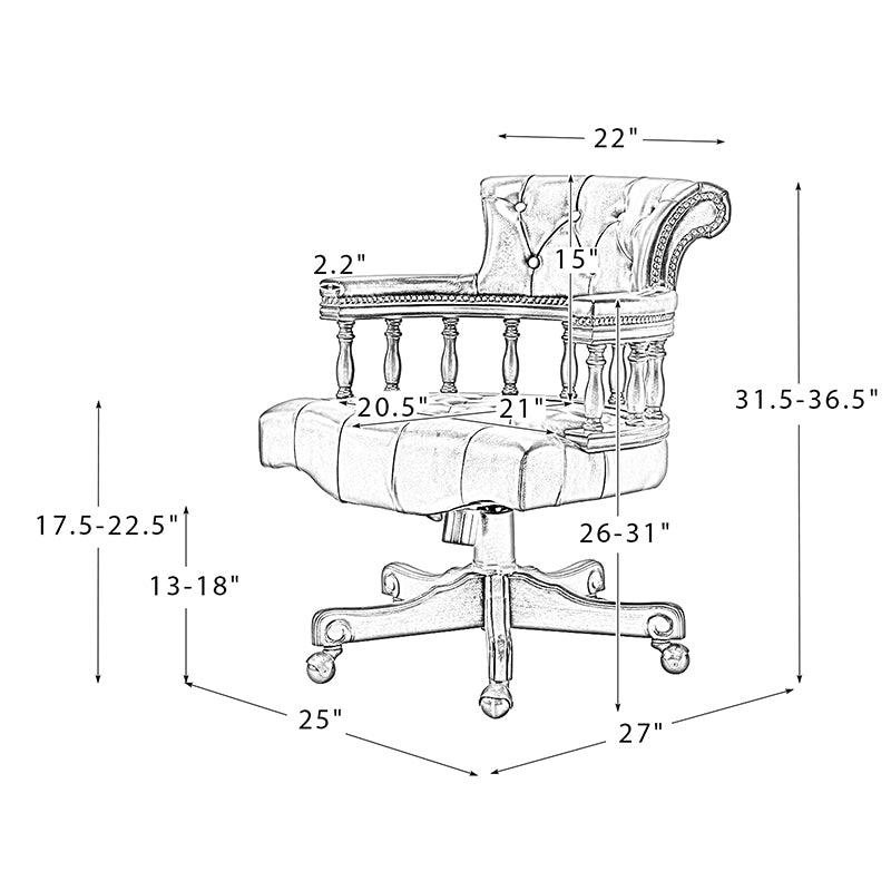 White chesterfield 2024 office chair