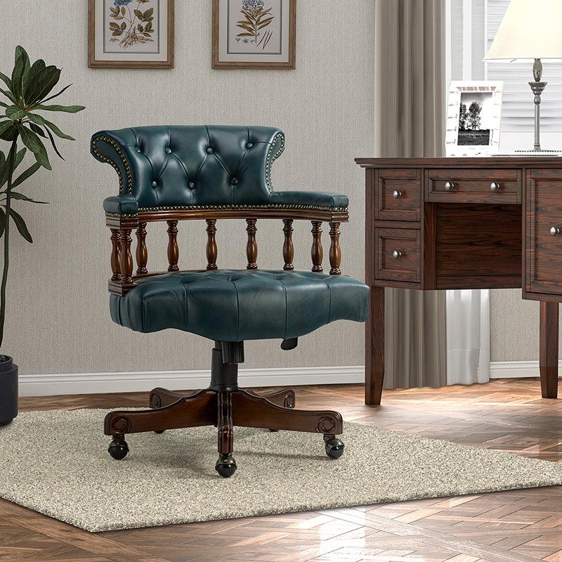 Leather best sale captains chair