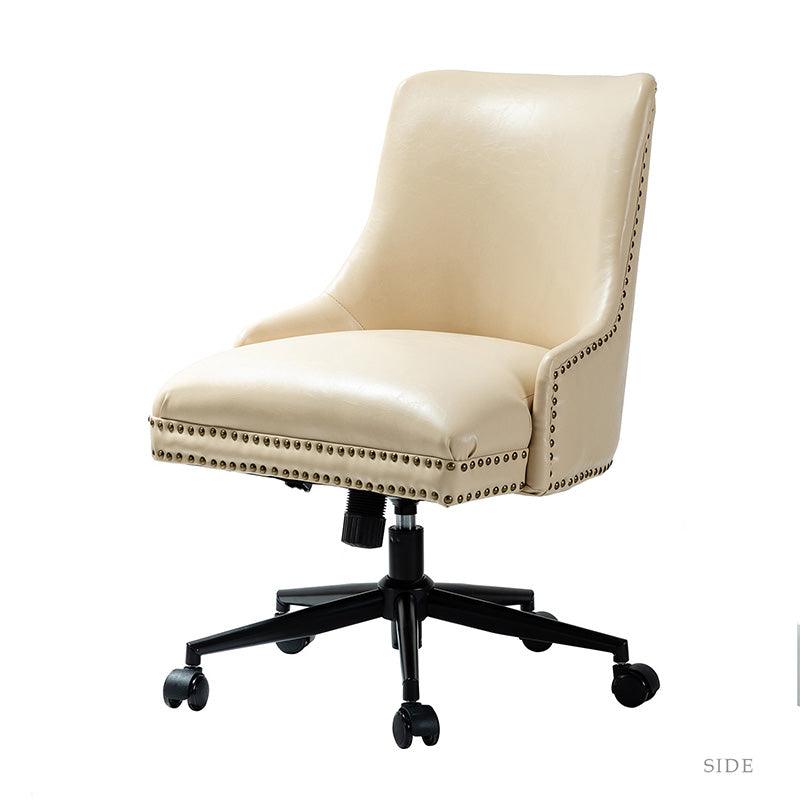 Ivory leather desk discount chair