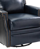 Canace modern Genuine leather Manual Glider recliner swivel chair - Hulala Home