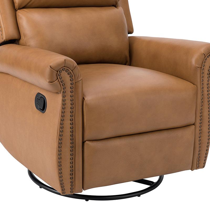 Camel leather rocker recliner hot sale