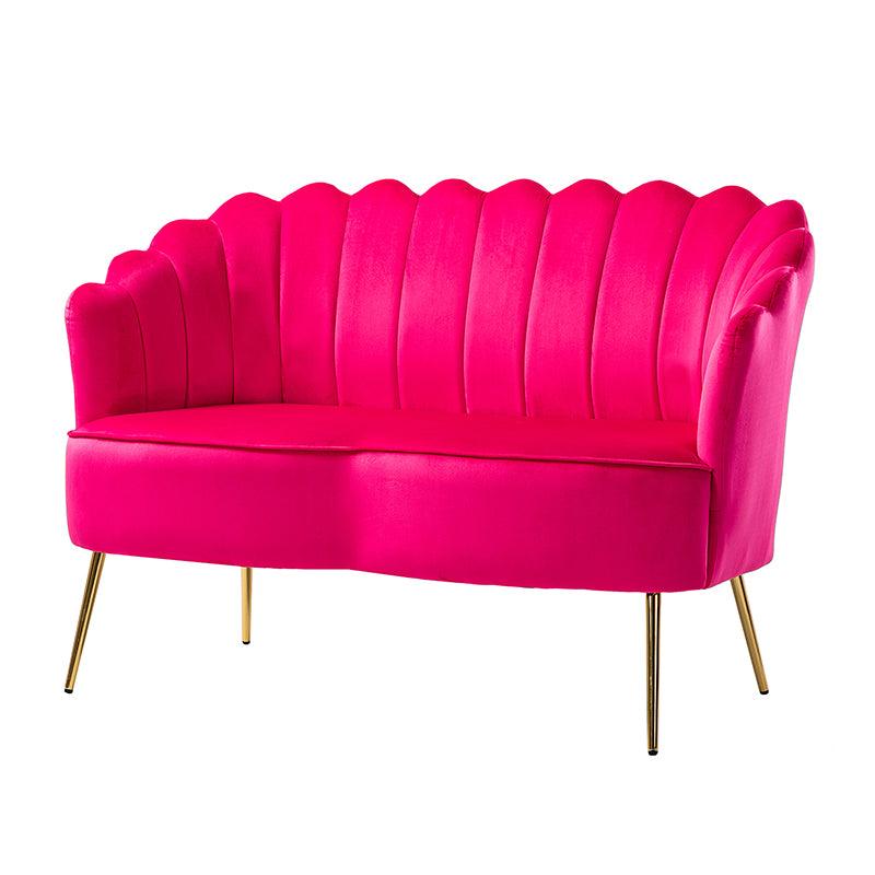 Ariel Scalloped Velvet Loveseat Online in USA Hulala Home